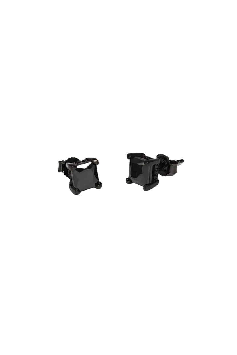 Black Zirconia Stud Earrings