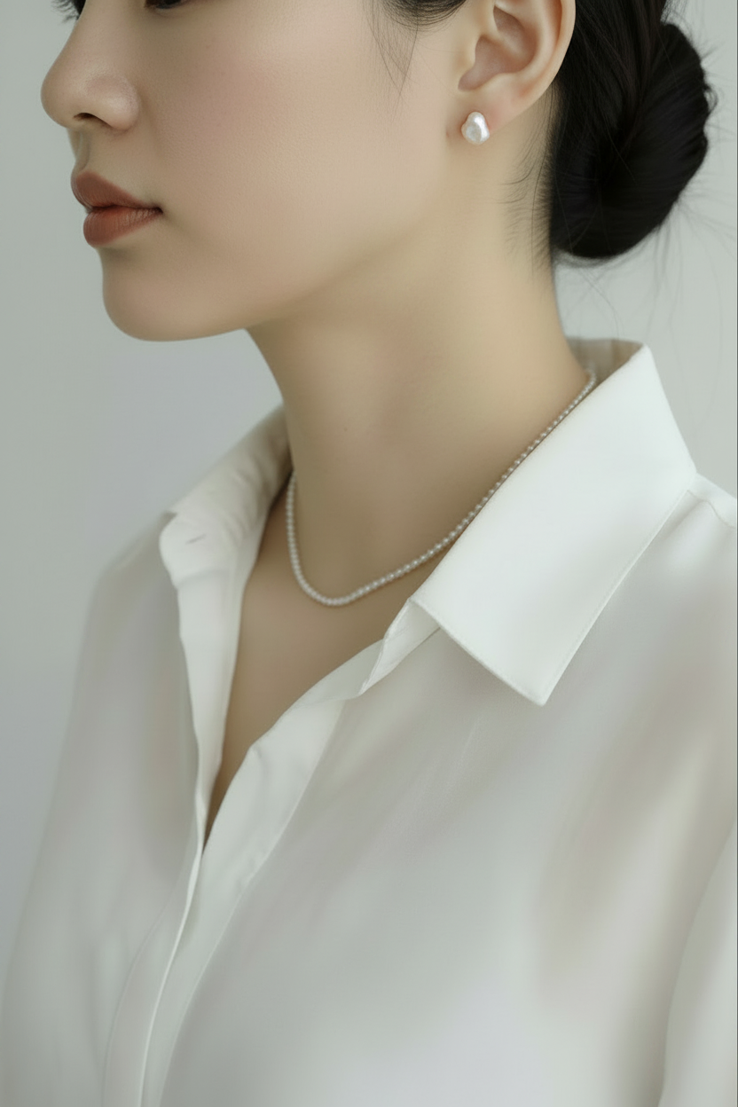 Freshwater Pearl Necklace & Earrings