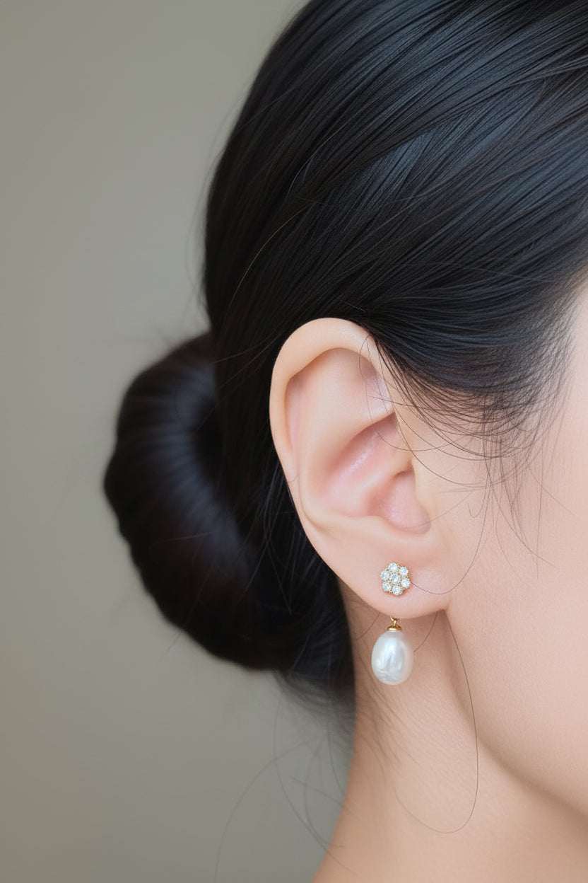 Convertible Freshwater Pearl Earrings & Timeless Solitaire Necklace