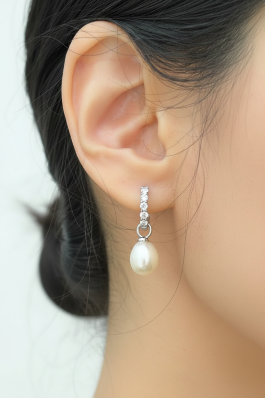 One pair Two style Freshwater Pearl Earrings