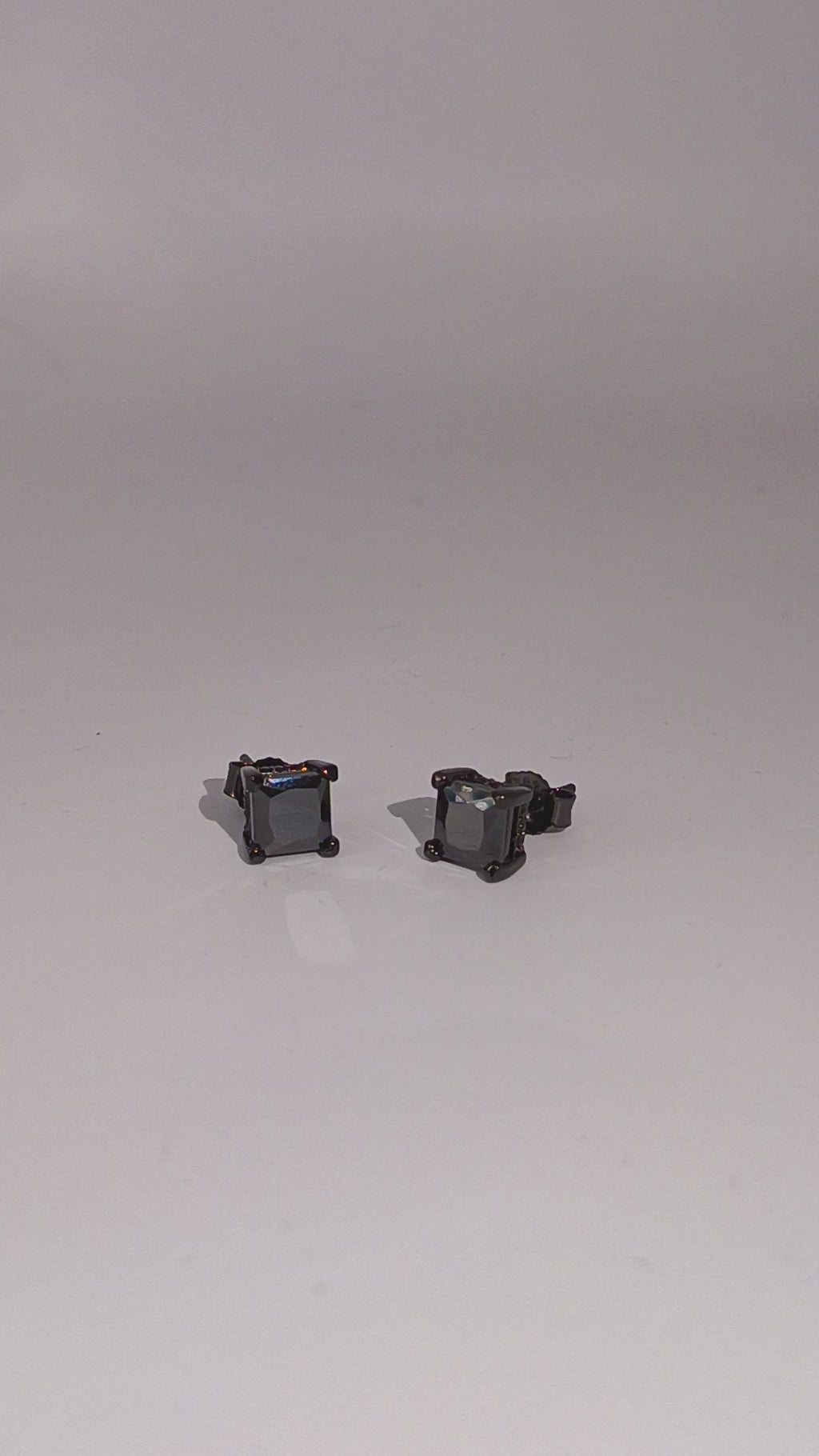 Black Zirconia Stud Earrings