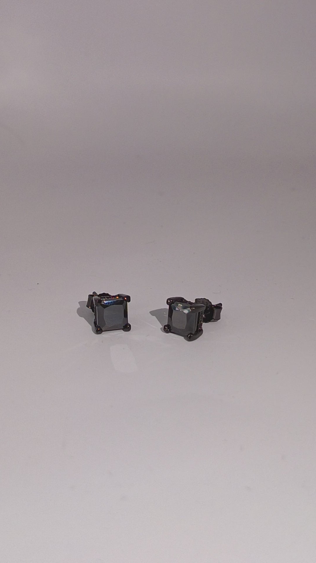 Black Zirconia Stud Earrings